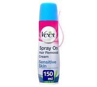 Veet Spray On Hair Removal Cream for Sensitive Skin, 150 ml