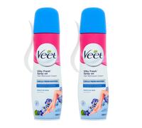 Veet Spray-on Hair Removal Cream, Legs & Body, Sensitive Skin, 150ml each (pack of 2, 300ml),