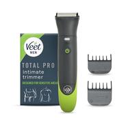 Veet Total Pro Precision Intimate Trimmer for Men, Grooming Device Body, Beard & Pubic Hair Safe & Gentle Trimming for Sensitive Areas Rechargeable, 100percent Waterproof, Designed for Wet & Dry Use