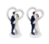 Veeteah 2Pack Wedding Bride and Groom For Cake Bride Groom Cake Topper Figures Resin Bride Groom Figurine Wedding Cake Toppers Funny Couple Statue For Engagement Wedding Decor