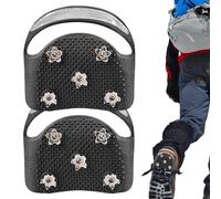 Veeteah Crampons for Shoes,Stainless Steel Gripper Spike Anti-Slip Ice Cleats - Snow Grips Reflective Climbing Crampons with 5Spikes Traction for Climbing