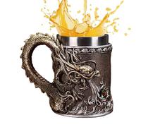 Veeteah Dragon Cup, Embossed Chinese Retro Drinkware, Fun Coffee Mugs Tea Cup Table Decor, for Hot Cold Water Juice Beverage Men Women Home Office School Birthday New Year