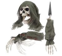 Veeteah Halloween Skeleton Decorations | Spooky Realistic Articulated Joints,Outdoor Yard Sskull Arms Stakes for Halloween - for Graveyard Backyard Garden Lawn Pathway Haunted Trail