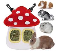 Veeteah Hay Bag for Guinea Pigs | Mushroom Shaped Oxford Cloth Fabric Hanging Hay Feeder Bag - Guinea Hay Feeder Storage with 2 Holes for Guinea Hamsters