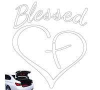 Veeteah Jesus Cross Sticker for Car - Christian Decal Sticker Love Heart Car Decal Stickers | Elaborate Cross Heart Stickers Hollow Decoration for SUV Tablets Walls