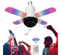 Veeteah Led Music Light Bulb,Wireless Led Music Speaker Bulb | Bright Smart Light Bulbs with Four Fan Colorful and White Modes for Home