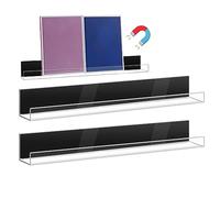 Veeteah Magnetic Bookshelf,Acrylic Book Shelves | Acrylic Classroom Fridge Storage, Reusable Book Shelves For Kitchen Storage