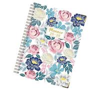 Veeteah Ringed Notebook | A5 Notebook - July 2025-June 2026 Aesthetic A5 Coil Floral Thick English Notepad for Journaling Studying Field Notes Sketching Research Note Taking
