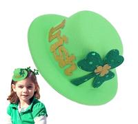 Veeteah St Patrick's Day Hat Hair Clips | Green Lucky Leaves Shamrock Hat Shaped Hairpin - Green Irish Festival Hair Clips, Versatile Lucky Hair Barrettes for Family Gathering