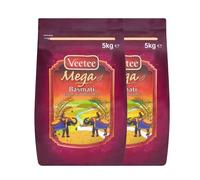 Veetee Mega Extra Long Premium Rice long grain basmati Product from India 5kg Pack of 2