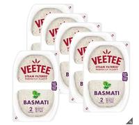 VeeTee Rice & Easy Basmati- Uniquely Steam Filtered - Microwave or Stir Fry in Just 2 Minutes - GMO Free - Low in Salt - 6 x 2 x 125g
