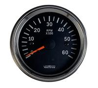 Veethree 37288 Tachometer 60mm Electronic 0 - 6000 (Chrome Bezel/Black dial)