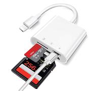 Veetone SD Card Reader for iPhone iPad, Apple MFi Certified Lightning Adapter with Dual Slots for SLR Cameras, Trail Game Camera Viewer, Memory Card Reader for iPhone, Plug and Play
