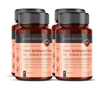 Veev Intimate Flora - Vaginal & Gut Microbiome Support - 50 Billion CFU - Probiotics, Prebiotics, Cranberry, D-Mannose, Hyaluronic Acid - 360 Caplets (4 Bottles of 90) - 12 Month Supply
