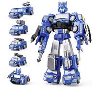 VEEVIFUN Transforming Toys for 6 Year Old Boy Gifts,Magnetic Transform Robot 5 Year Old Boys Gift, Engineering Truck Toys for 3 4 5 6 7 8 Year Old Boy,STEM Educational Boys Age 4-7 6-8