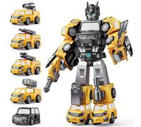 VEEVIFUN Transforming Toys for 6 Year Old Boy Gifts,Magnetic Transform Robot 5 Year Old Boys Gift, Engineering Truck Toys for 8 Year Old Boy,STEM Educational Boys Age 4-7 6-8
