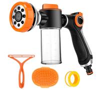 VEEVIIY Dog Wash Hose Attachment, Garden Hose Nozzle Sprayer with Soap Dispenser, 8 Patterns High Pressure Water Hose Spray Nozzles for Watering Plants, Car Washes, Pet Showers