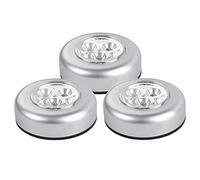 Veewon LED Battery-Powered Wireless Night Light Stick Tap Touch Lamp Lights for Cabinet Kitchen Cupboard Garage - 3 Pack