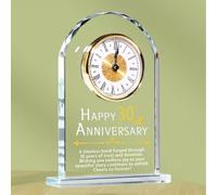 Véfaîî 30th Anniversary Wedding Gift, Anniversary Quartz Clock, Desk Gold Clock Gifts Pearl Wedding, 30 Years of Marriage for Husband Wife, Parents (30th Anniversary)