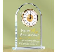 Véfaîî 60th Anniversary Wedding Gift, Anniversary Quartz Clock, Desk Gold Clock Gifts Diamond Wedding, 60th Wedding for Husband Wife, Parents (60th Anniversary)