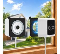 VeftBltrem 3MP 2K Window Security Camera, 2.4GHz & 5GHz WiFi Window Camera for Home Security with Motion Detection, AI Full Color Night Vision, Two-Way Audio, Clock Display Effect (white)
