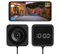 VeftBltrem 3MP 2K Window Security Camera, 2.4GHz & 5GHz WiFi Window Camera for Home Security with Motion Detection, AI Full Color Night Vision, Two-Way Audio, Clock Display Effect (black)