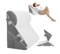 VeftBltrem Bed Wedge Pillow, Memory Foam Triangle Pillow Cushion with Headrest for Acid Reflux Relief,Adjustable Incline Triangle Cushion for Back Pain, Snoring, Leg Elevation with Washable Cover