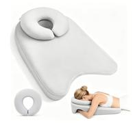 VeftBltrem Face Down Pillow After Eye Surgery, Detachable U-shaped Neck Pillow & Memory Foam Prone Position Support Cushion, with Adjustable Loop, for Macular Hole and Retinal Surgery Patients
