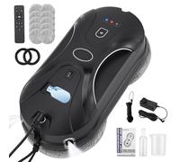 VeftBltrem Intelligent Window Cleaner Robot, 5600Pa Window Cleaning Robot With Water Spray Function, 3 Cleaning Modes, Smart Navigation, Safety System, Edge Detection, for High-Rise Windows Ceiling