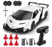 VeftBltrem Lamborghini RC Drift Car, 1:18 4WD High Speed Remote Control Car, 35KM/H Racing with Proportional Throttle, LED Lights, Extra Drifting Tires, Speed Adjustment, Toy Gift for Boys Adults