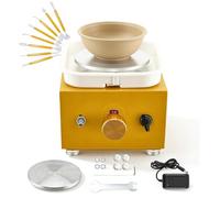 VeftBltrem Pottery Kit with Pottery Wheel & Mini Pottery Wheel Machine, 2 Turntables, 8Pcs Clay Tools, Adjustable Speed Potters Wheel for Adults & Kids, Beginners, DIY Ceramic Art, Home Studio