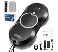 VeftBltrem robot window cleaner, 5600Pa Intelligent Window Cleaning Robot, 3 Cleaning Modes, Multiple Safety System,Edge Detection,Glass Cleaners for High-Rise Windows Ceiling, Outdoor Indoor (B)