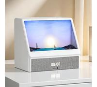 VeftBltrem Sunrise Hatch Alarm Clock Sunrise/Sunset Wake-up Simulation Alarms, 29 White Noise Sleep Aid, Bluetooth Speaker, Remote Control, Time Display, 6 Weather Animation