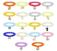 Vefungyan Bead Bracelets for kids and Charms Set for Boys Girls Halloween Goodie Bag Fillers, One Size, Plastic, no gemstone