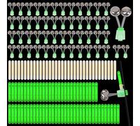 Vefungyan Fishing Glow Sticks for Rod: 100Pcs Clip on 1.5 Inch Mini Light Stick 50 Sbite Alarm Bells for Fishing Poles for Night Fishing