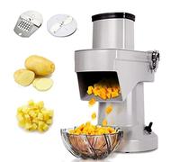 Veg Chopper and Dicer,2 in 1 Electric Vegetable Dicer Slicer, 180kg/h Commercial Vegetable Chopper Fruit Cutting Shredder with 6/8/10/13/15/22mm Blades and 2-4mm Thickness Adjustab