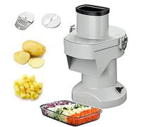 Veg Chopper and Dicer,2 in 1 Vegetable Chopper 180kg/h Commercial Electric Vegetable Dicer Slicer Fruit Cutting Shredder with 6/8/10/13/15/22mm Blades and 2-4mm Thickness Adjustabl