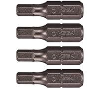 VEGA 2.5mm HEX Tamper Proof Security Bits. Professional Grade ¼ Inch Hex Shank, HEX 2.5mm Security Bits. 125HT025A-4 (Pack of 4)