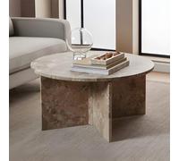 Vega Coffee Table - Round - Latte Brown Marble