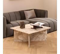 Vega Coffee Table - Square - Latte Brown Marble