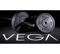 VEGA Fitness 100kg Rubber Bumper Plate Set with 7ft Escape Olympic Power Bar