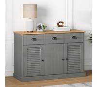 vega pinewood sideboard with 3 doors 3 drawers in grey