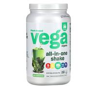 Vega, Plant-Based, Organic All-In-One Shake, Plain Unsweetened, 26.9 oz (763 g)
