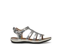 Geox Women D Sandal Vega D Flat, Silver, 7 UK