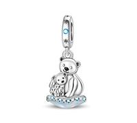 Vegaine Christmas Tree Snowman Reindeer Snowflake Charms for Bracelets Dangle Charm for Women 925 Sterling Silver, Cubic Zirconia, Cubic Zirconia
