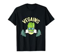 Vegains Funny Vegan Bodybuilder Gym Veggie Bodybuilding Value Graphic T-Shirt