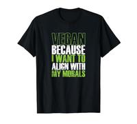 Vegan Aligns with My Morals Value Graphic T-Shirt, Men, Black, M