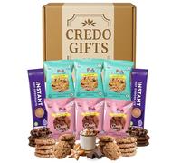 Vegan and Gluten Free Hot Chocolate and Cookies Hamper Gift Set with 3x Oat & Raisin, 3x Double Choc Chip Cookies & 2x Hot Chocolate Sachets | Gift for Him or Her | Vegan & Gluten Free Treat