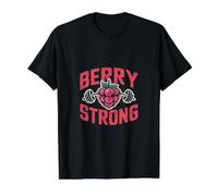Vegan Athlete Pun Berry Strong Value Graphic T-Shirt, Men, Black, M