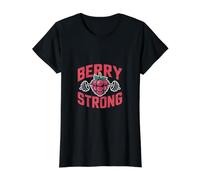 Vegan Athlete Pun Berry Strong Value Graphic T-Shirt, Women, Black, M